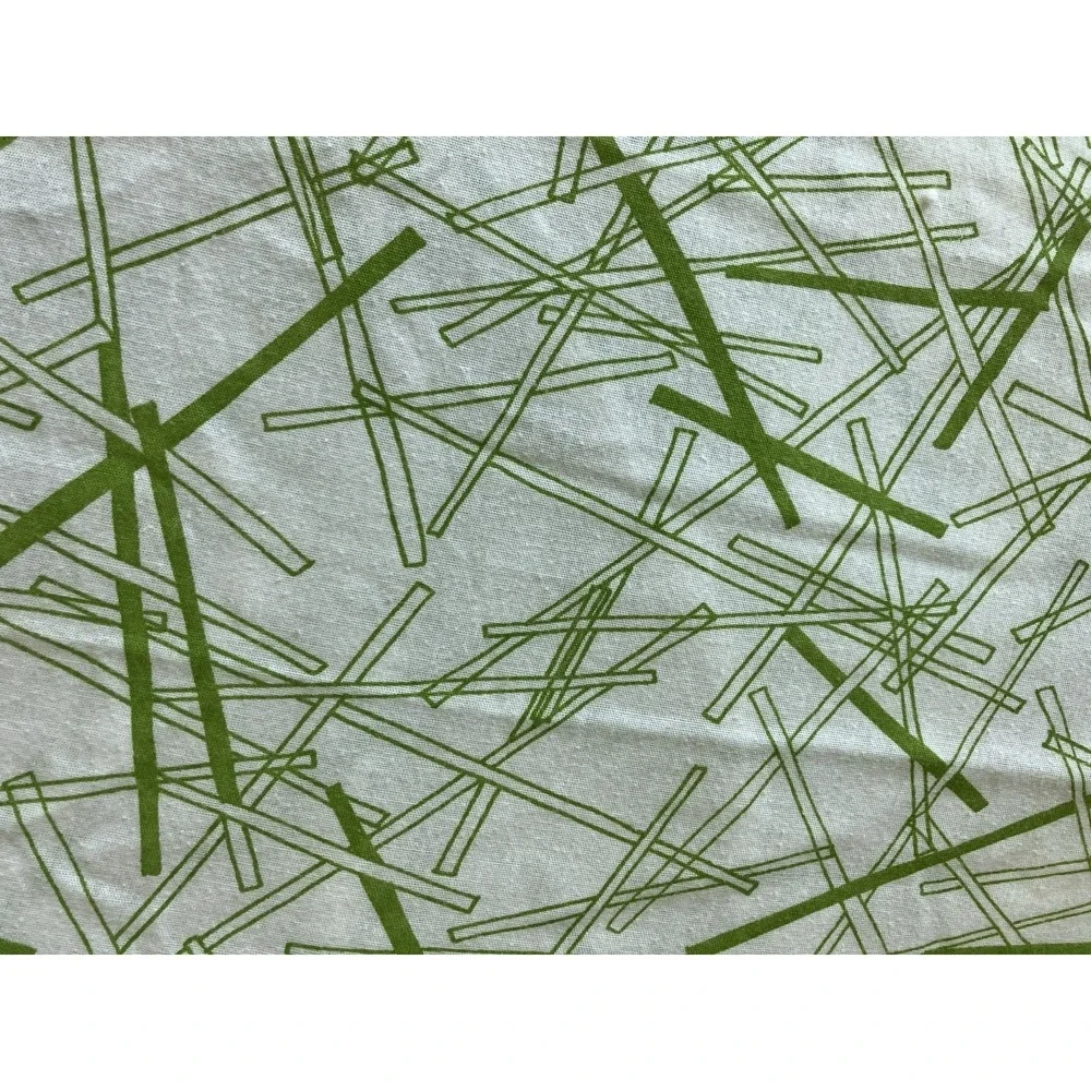 IKEA Plockar Duvet Cover Full Queen‎ Green Ivory Geometric Line Pattern 81x81